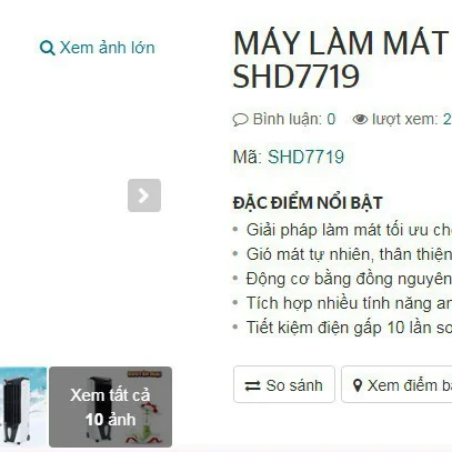 Máy Làm Mát Không Khí Sunhouse SHD7719